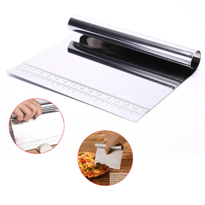 Stainless Steel Pizza Dough Scraper Cutter Kitchen Baking Pastry Cake Spa.l8