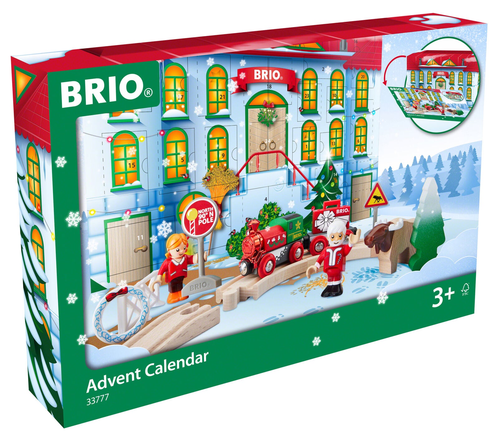 New! 2021 BRIO Railway Advent Calendar 24 Doors to Open Wooden Train Railway