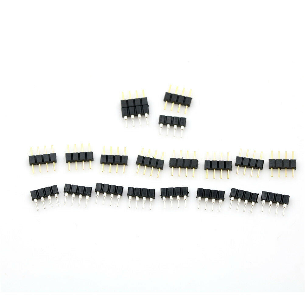 10pcs connector male type double 4pin for 3528 5050 RGB LED strip connecto&Z Tt