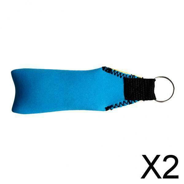 2X Rectangle Neoprene Floating Keyring for Boating Yachting Sailing Sky Blue