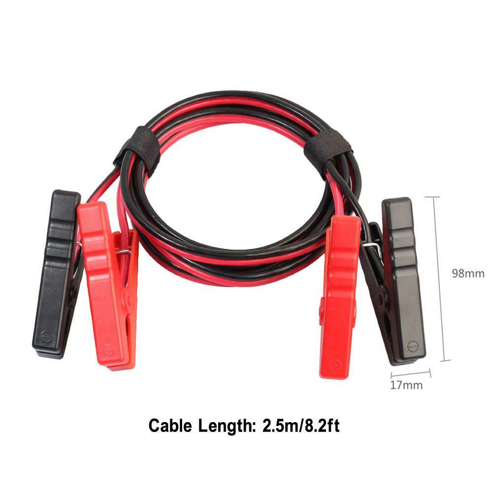 2.5m Car Auto Emergency Battery Booster Cord Copper Cable with Clip Clamp @