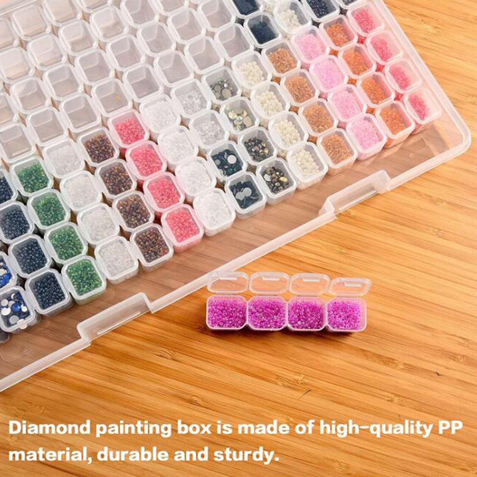 124 Slots Diamond Embroidery Storage Box Portable Art Craft Organizer Holder