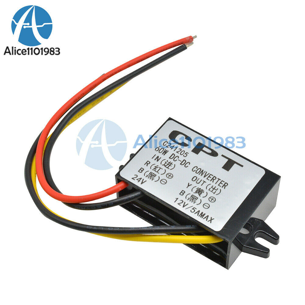 2PCS DC 24V to 12V 5A 60W Buck Converter Step-Down Car Power Supply Regulator