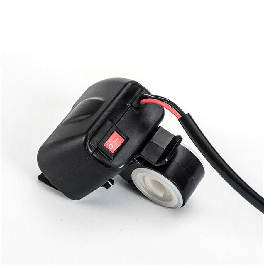 LED Dual USB Charger Voltmeter Thermometer For Motorcycle Scooter Handlebar 1x