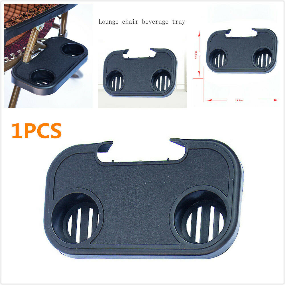 Home Garden Oval Zero Gravity Chair Cup Holder with Mobile Device Slot Food Tray