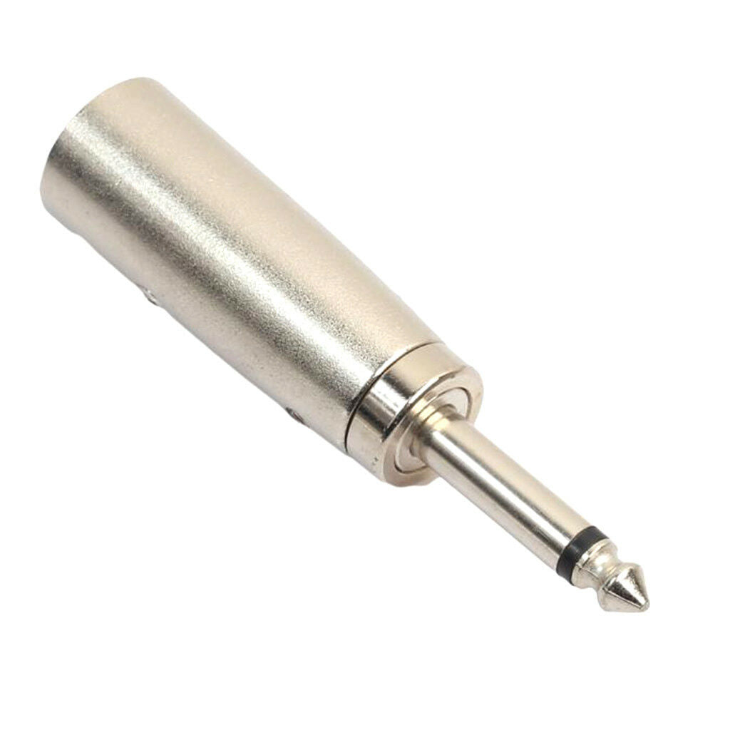 3 Pin XLR Male to 6.35mm 1/4 Inch Male Mono Plug-In Audio MIC Adapter Socket