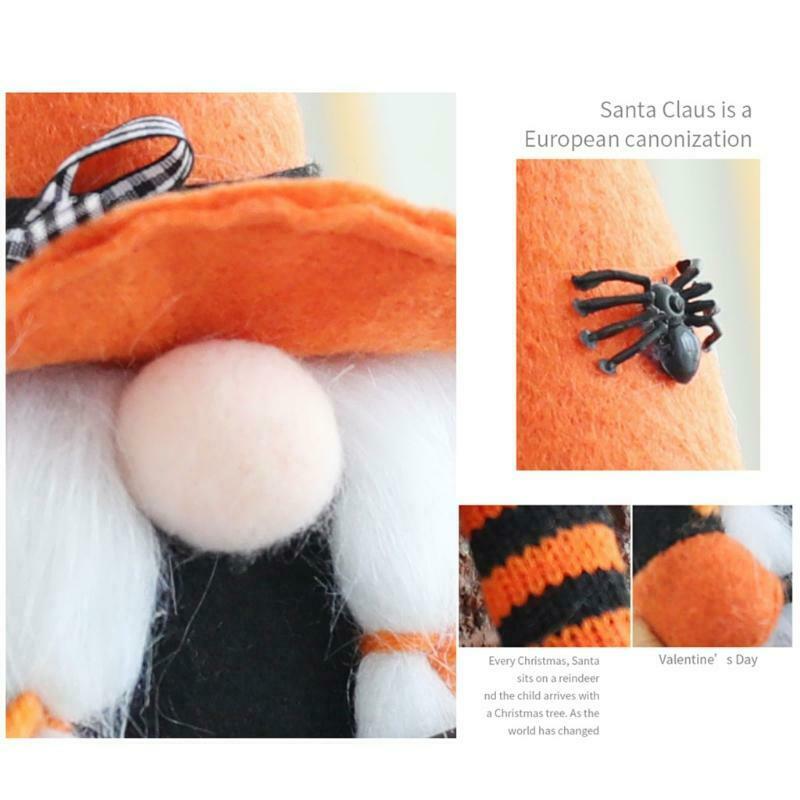 2pcs Halloween Gnome Scandinavian Tomte Swedish Gnomes Plush Farmhouse Decor