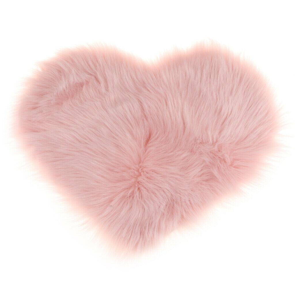 Love-Shape Faux Fur Sheepskin Area Rugs with 5cm Pile, Car Chair Seat Pads,