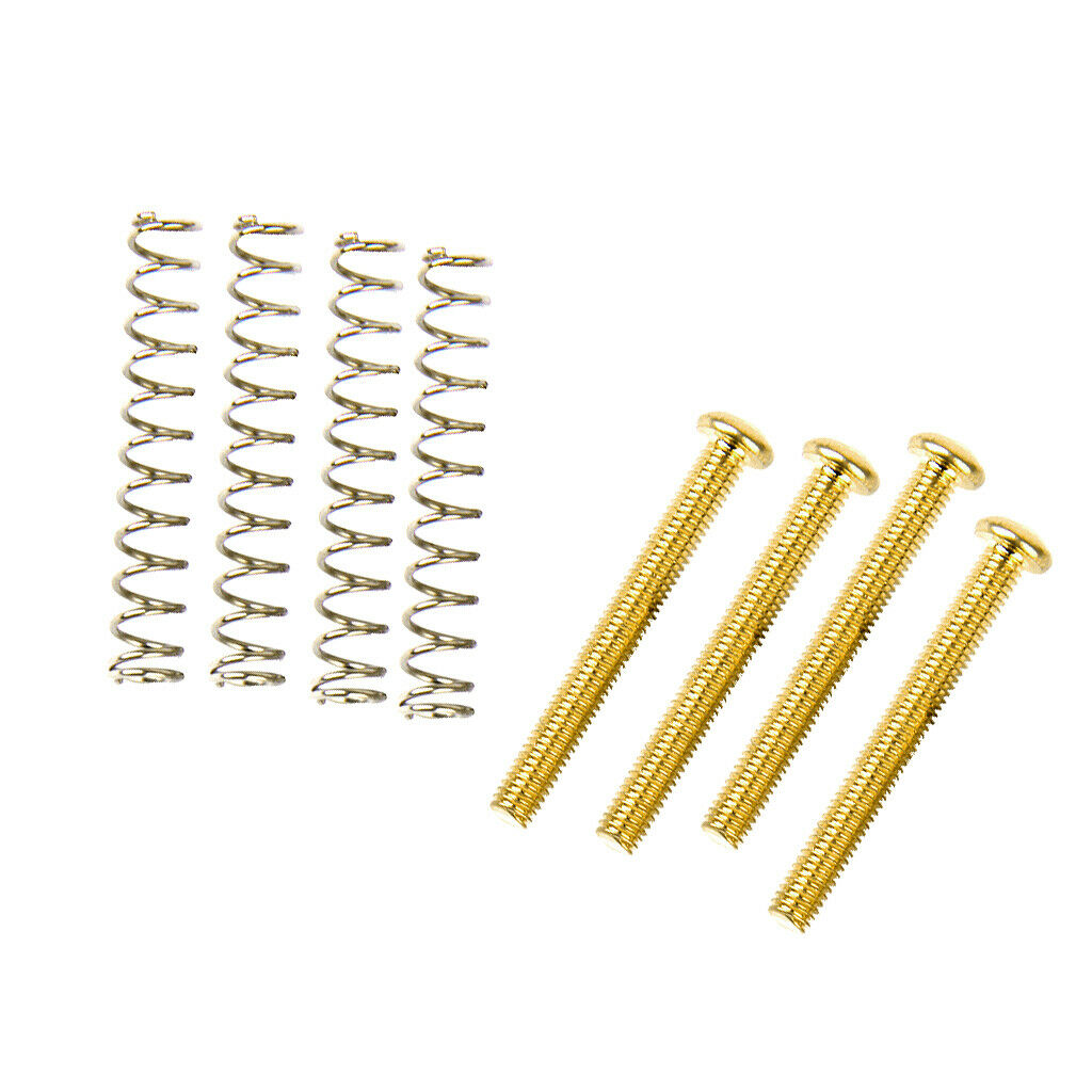 4x Quality Guitar Humbucker Pickup Surround Mounting Golden Screws & Springs 3mm