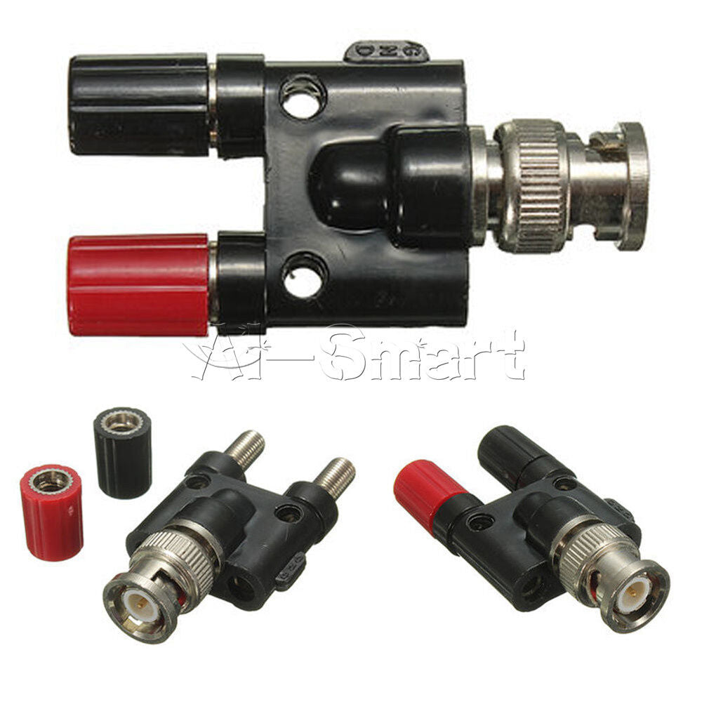 1pc Adapter BNC male plug to two dual 4mm Banana binding female connector