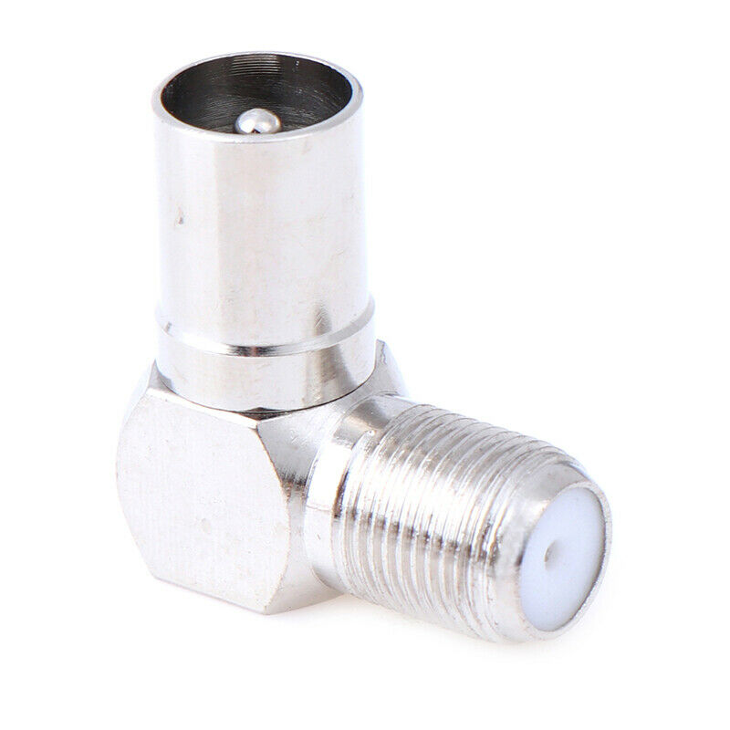 2pcs Right Angle F Female to 9.5 TV Male Aerial Antenna Plug Connector Ad.l8
