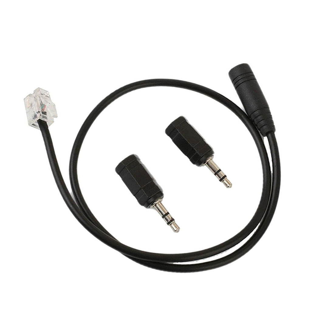 MagiDeal RJ9 to 3.5mm 2.5mm Plug Cable Connector For Telephone Headsets