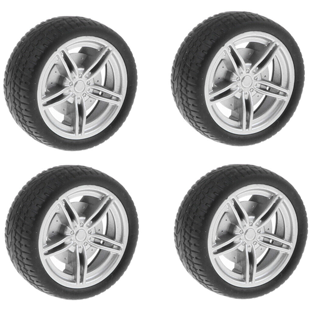 4 Pieces 1.57 Inch Soft Rubber Tyres for RC Drift Car Kits Spare Parts