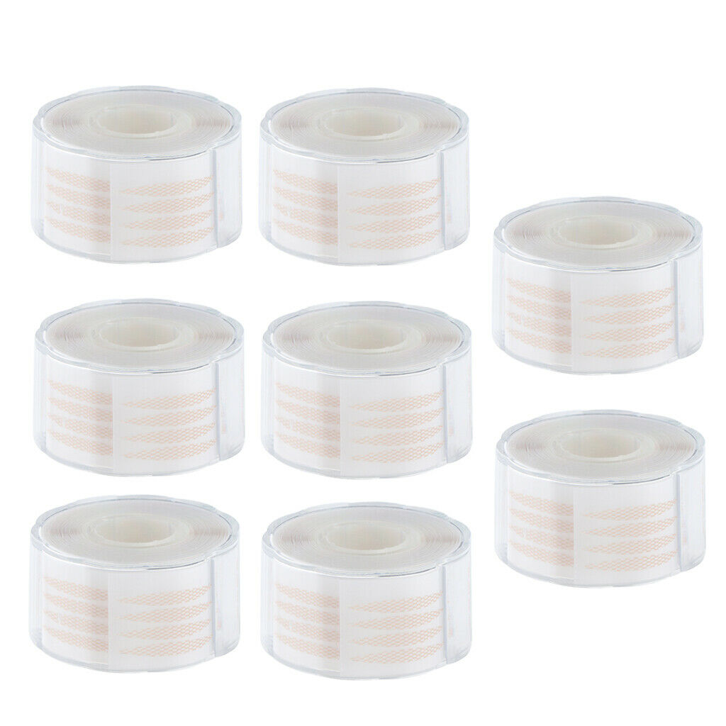 8 Reels Double Sided Eyelid Tapes - 1760 pairs Adhesive Invisible Fiber Double