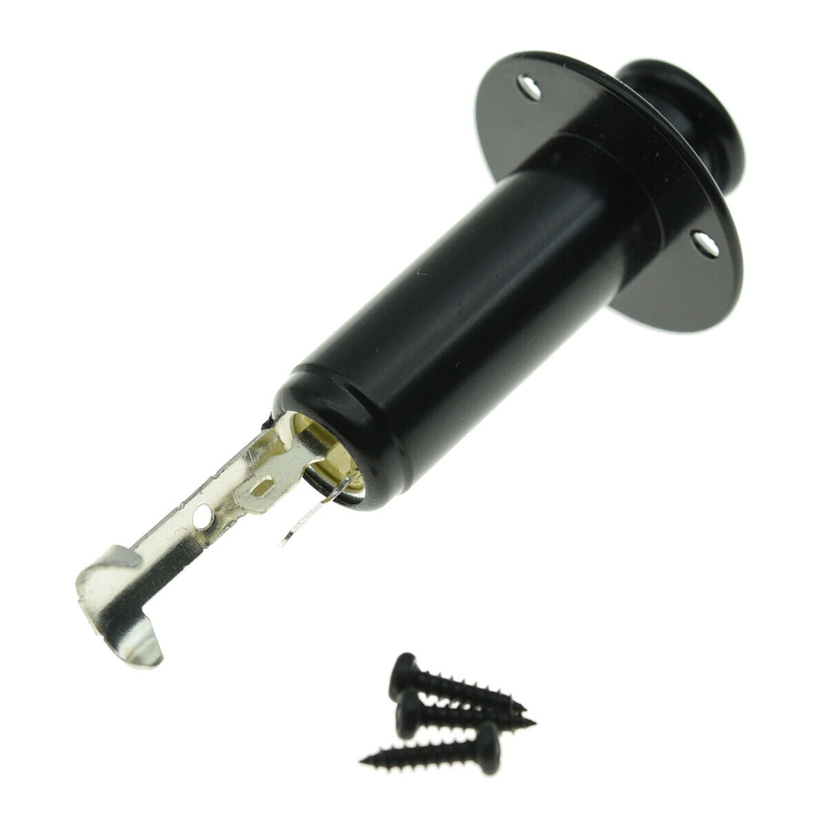 6.35mm Acoustic Electric Guitar Mono Endpin Output Jack Strap Button Socket BK