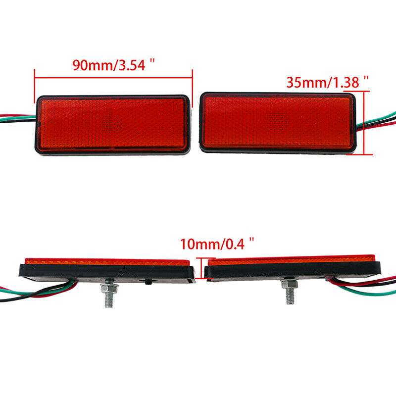 12V LED Blumper Reflectors Insight Taillight Brake Light Motorcycles Dirtbike