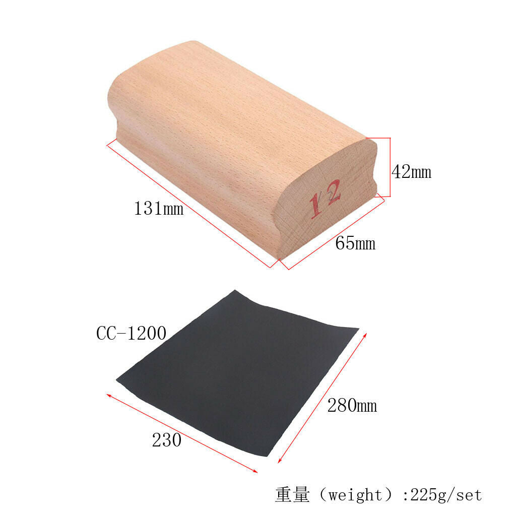 5.16''-Long Wooden Radius Sanding Block With Abrasives Paper for 12" Radius