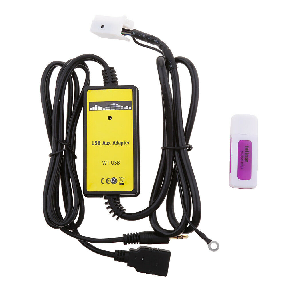 Car USB 3.5mm MP3 Player Interface 2X6Pin Adapter AUX In Input