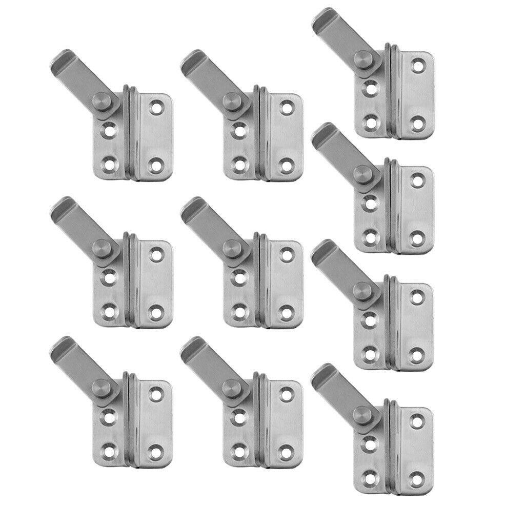 10PCS (Left Open) Stainless Steel Safety Door Latches, Solid Gate Latches/Lock