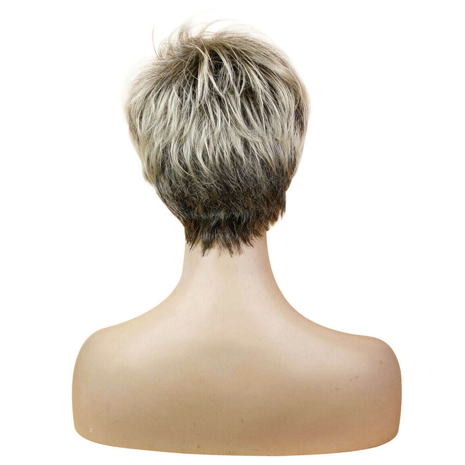 Ombre Brown Blonde Wigs for Women Synthetic Fluffy Hair Short Blonde Layered Wig