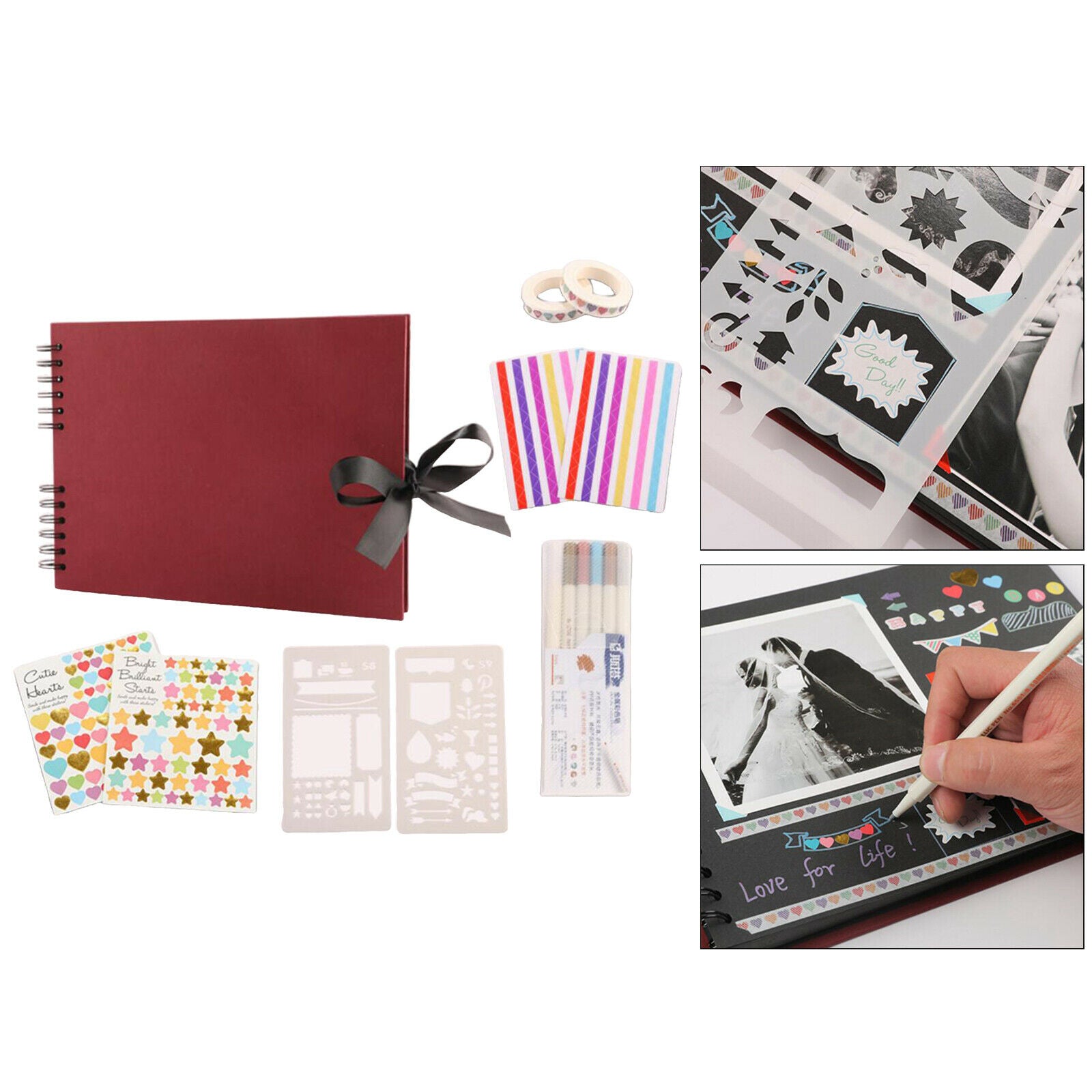 40 Pages Photo Album DIY Kit Baby Wedding Guest Book Anniversary Gifts Red