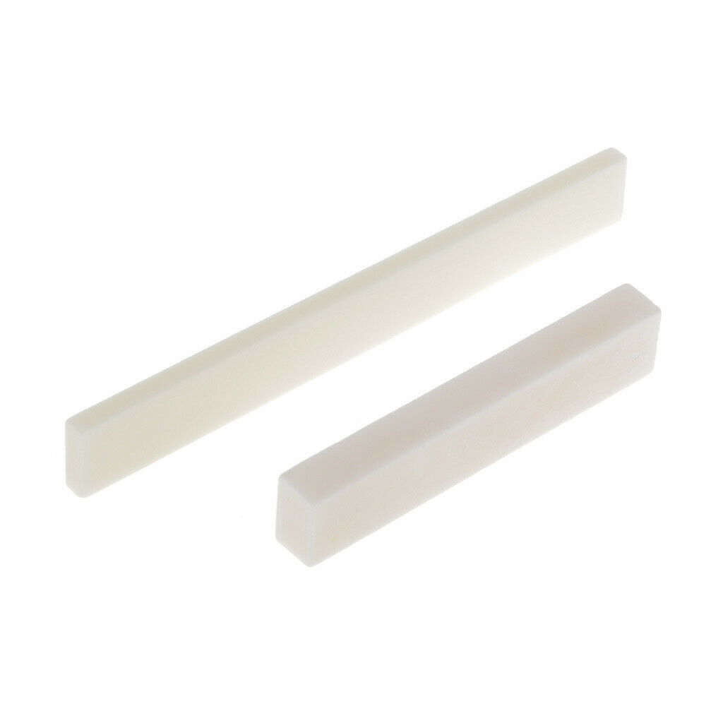 Cattle Bone Blank Saddle+Unslotted Nut Set for Handmade DIY Guitar