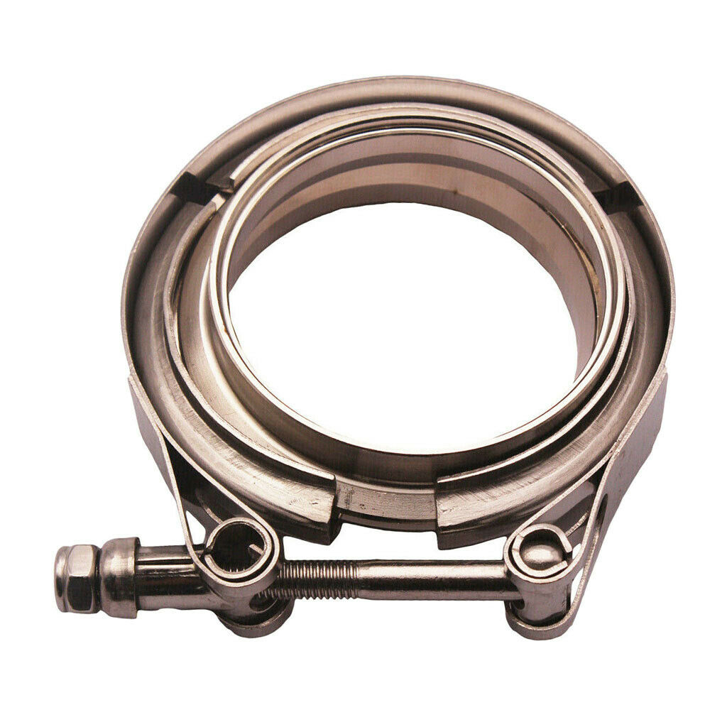 2'' Turbo Exhaust Down Pipe Aluminium Alloy V-Band Clamp with 2 Flange, New