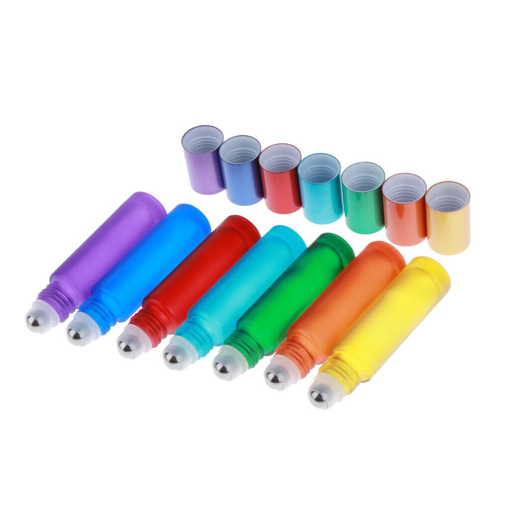 7x Empty Perfume Roller Ball Bottle Container Refillable Essential Oil Case