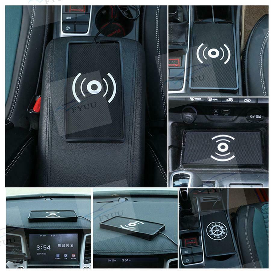 10W Qi Wireless Car Phone Charger Fast Charging pad mat Smartphone Charger Black