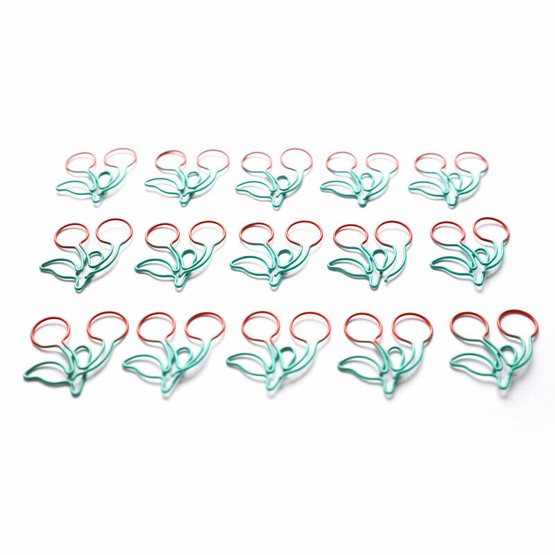 25pcs Cherry Metal Paper Clip Decorative Bookmark Clips Office StationeryA KX