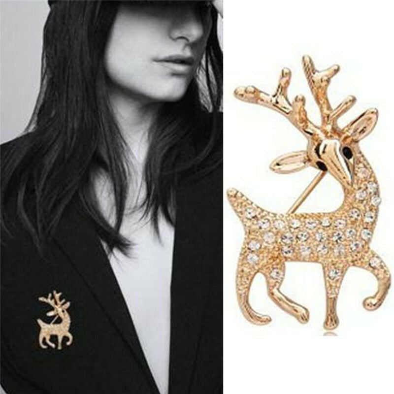 High Quality Exquisite Sika Deer Brooches Shining Rhinestone Pins Jewel N mi Tt