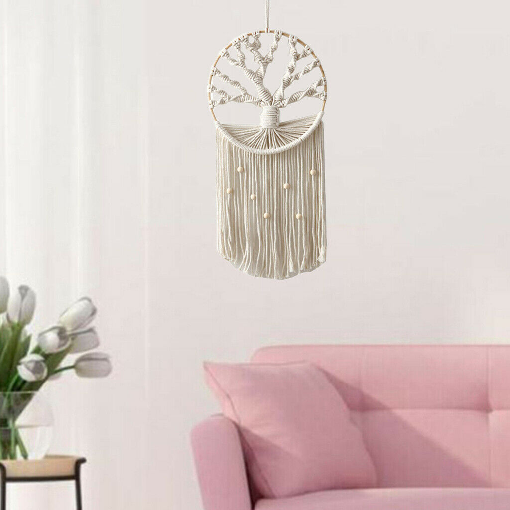 Cotton Beige Macrame Dream Catcher Chic Boho Handmade Dreamcatcher Bedroom
