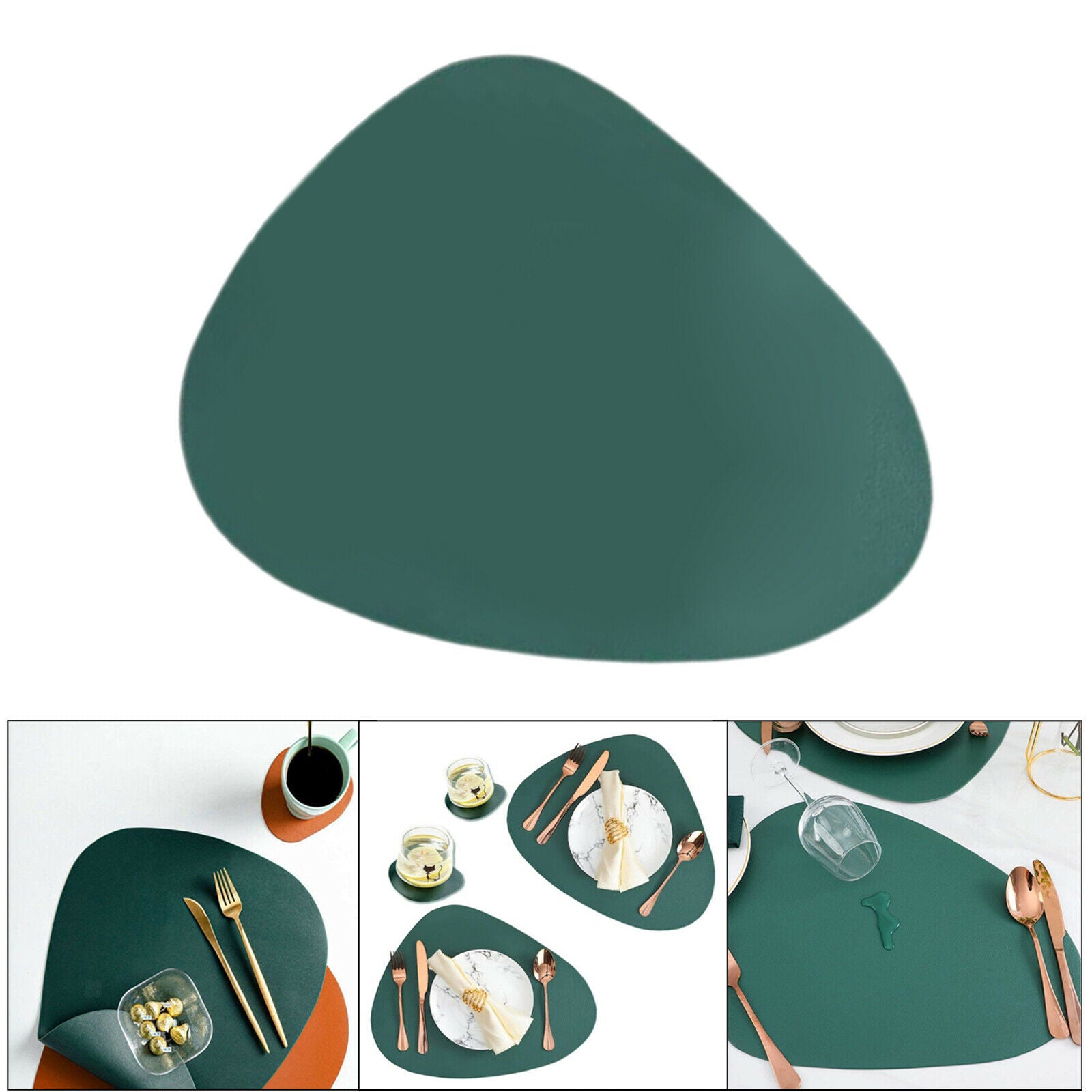 Heat Insulation PU Leather Placemat Table Mat Bowl Mat for Dining Tables