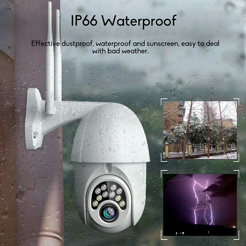 Wireless 1080P WIFI IP CCTV Remote Camera PTZ Home IR Cam Night Vision Monitor