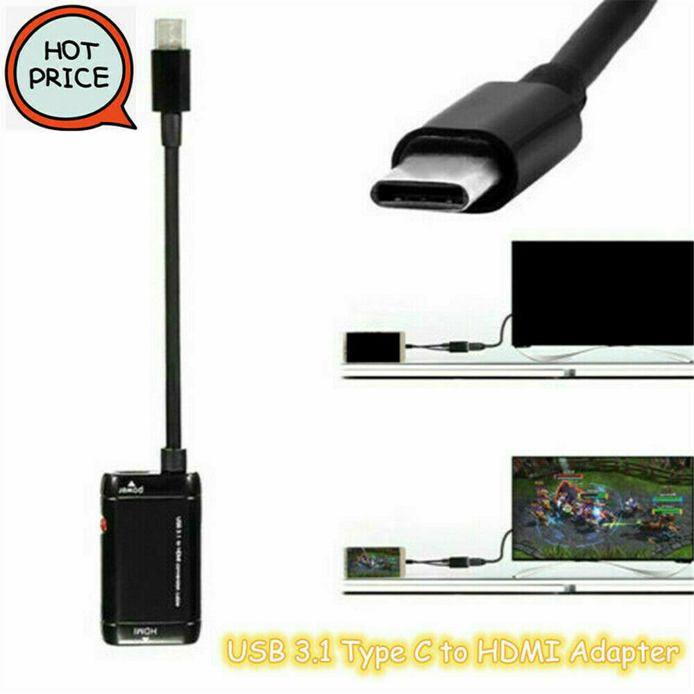 US-Type C USB to HDMI Adapter Converter Cable for Android Phone Smartphone HD TV