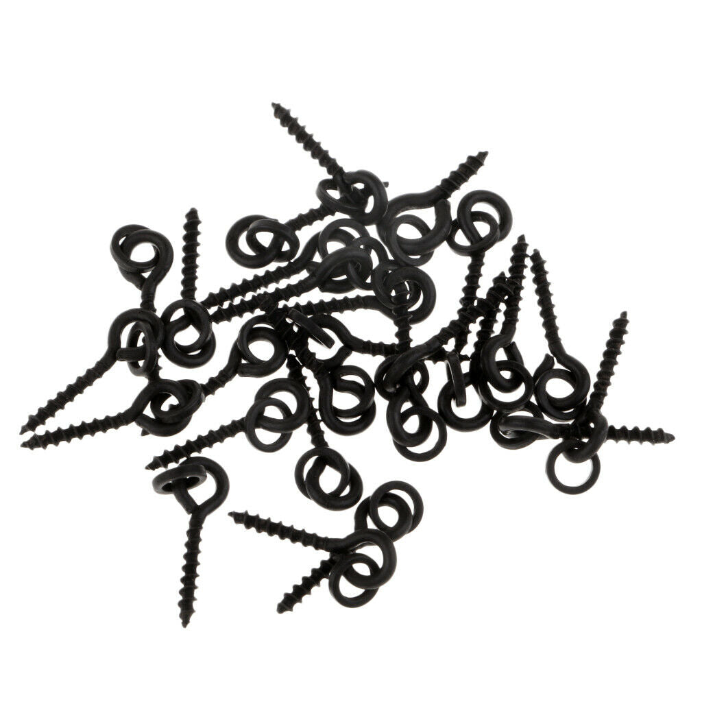 25pcs Carp Boilie Bait Screw Fishing Lure Ring Swivels