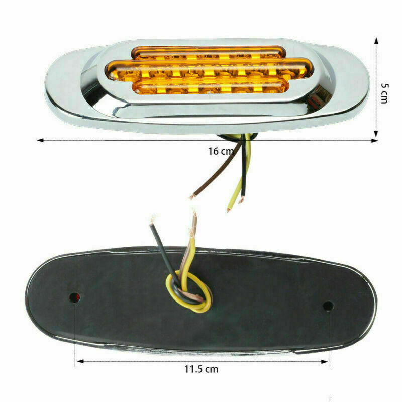 14x 6.5" Amber LED Truck Marker Light Side turn For Peterbilt Chrome 16 LED