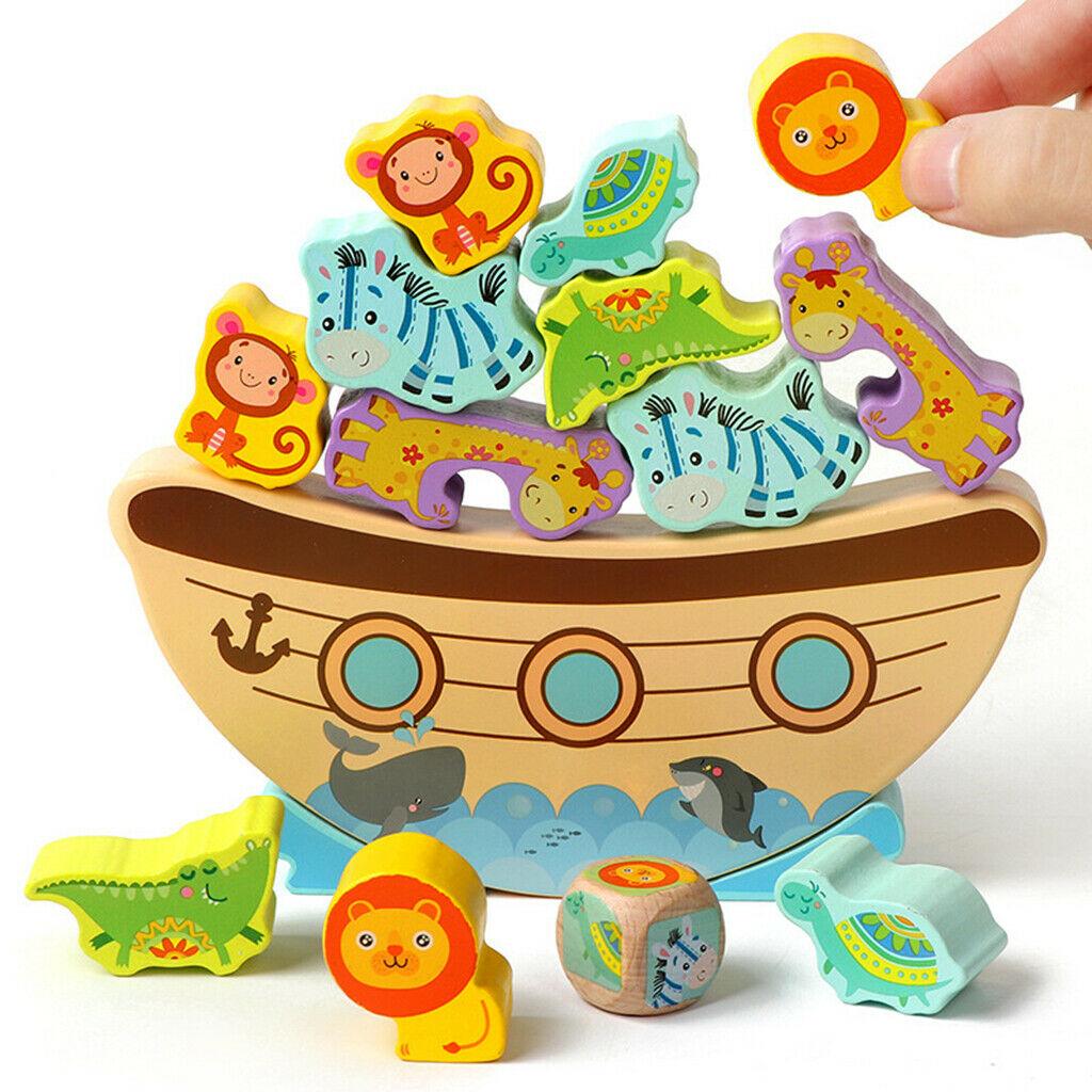 Wooden Block Cartoon Wooden Block Balancing Animal