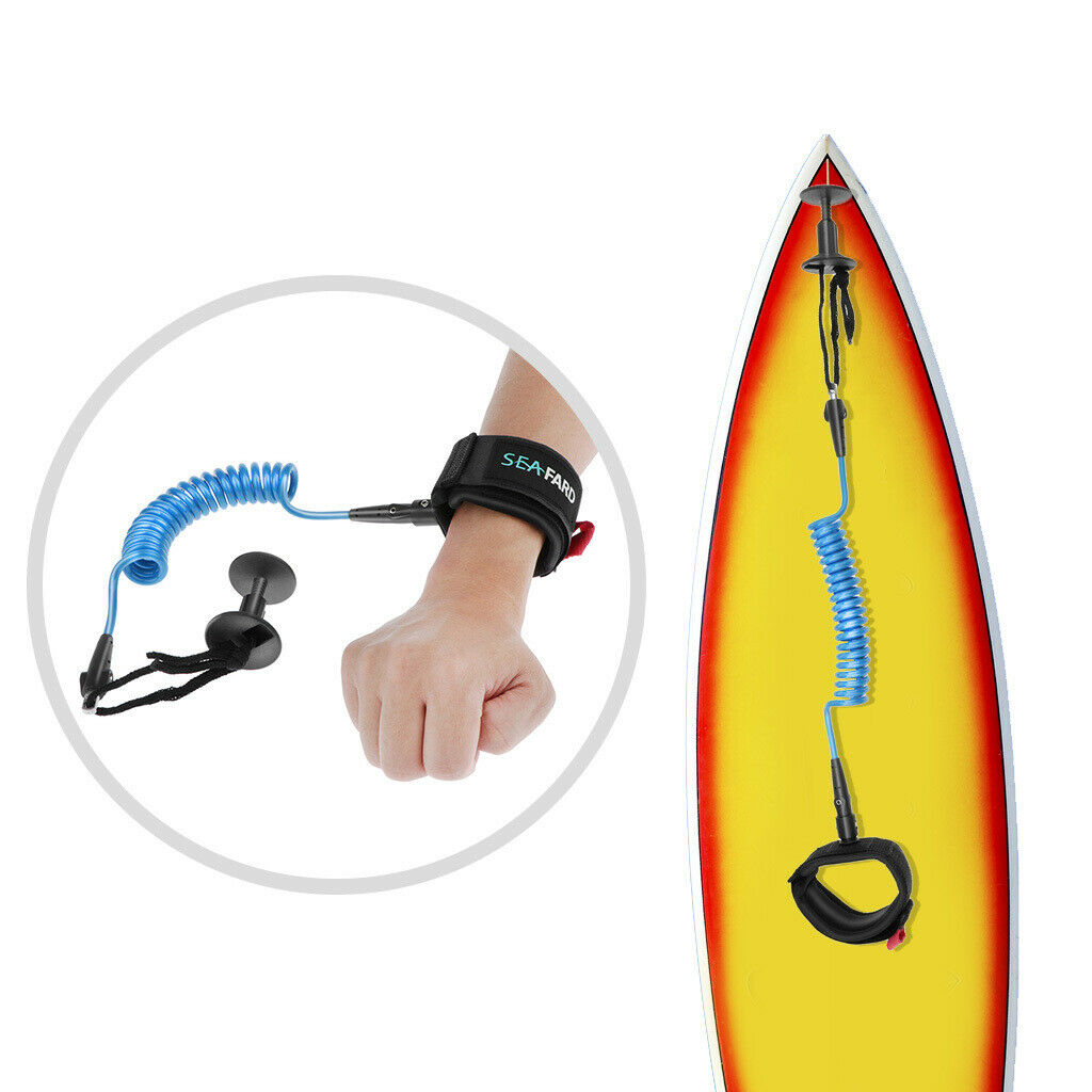 2 Pieces Body Board Leash 5ft 5.5mm Coiled Wrist Coil Leash for Surfing