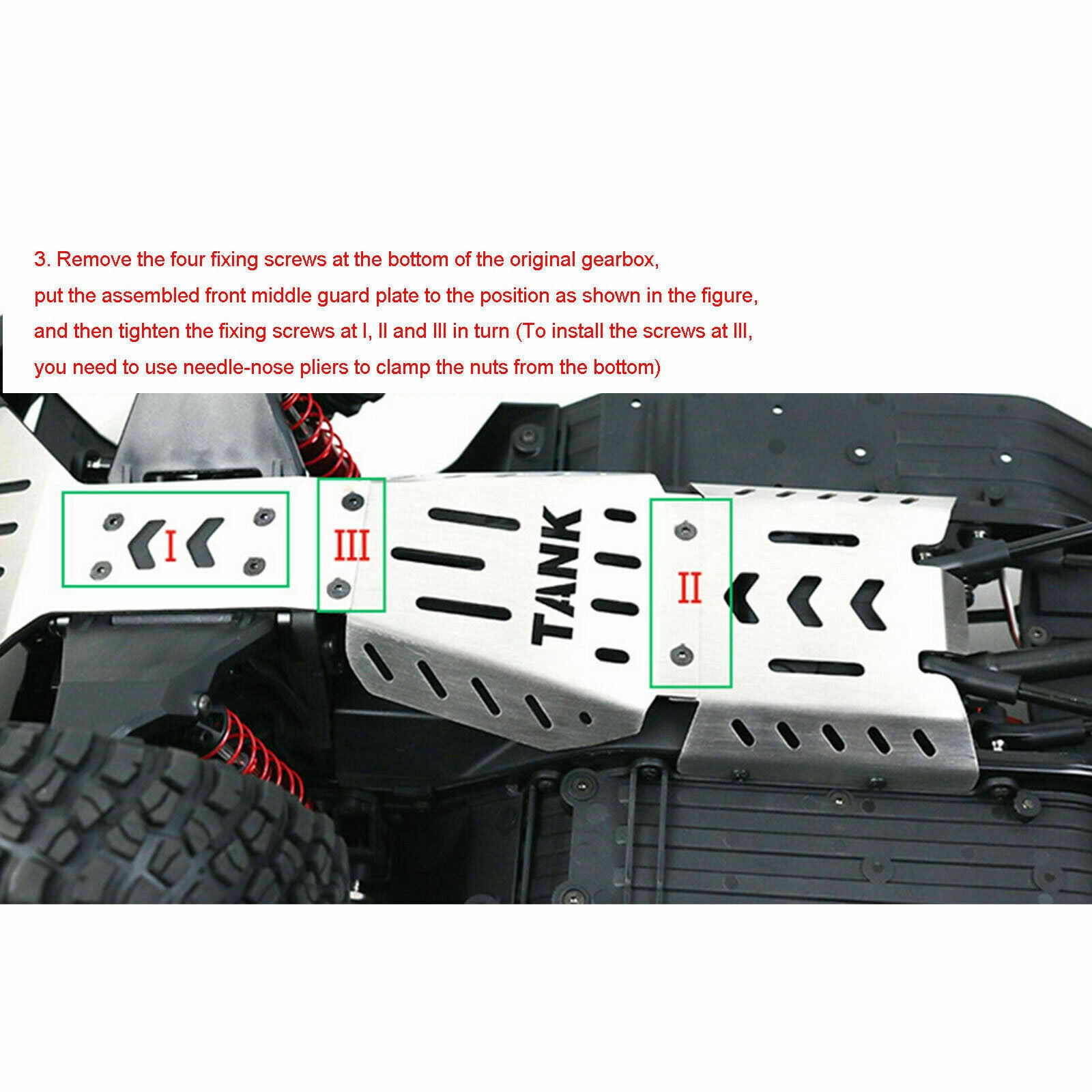 1/8 Metal Chassis Axle Guard Plate Set for KM Traction Hobby Tank300 RC Car Part