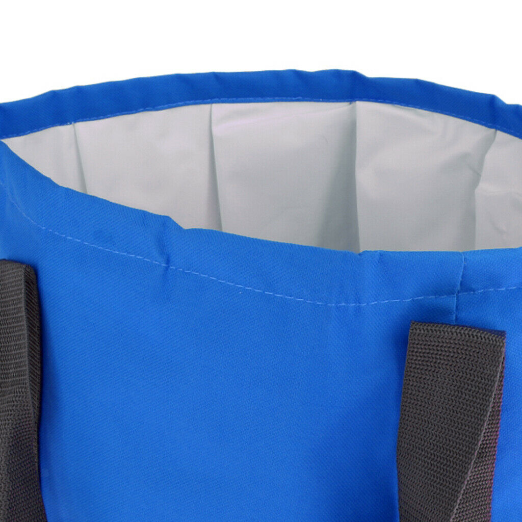 Portable Folding Washbasin Bucket Foldable Camping Water Pot Royal blue