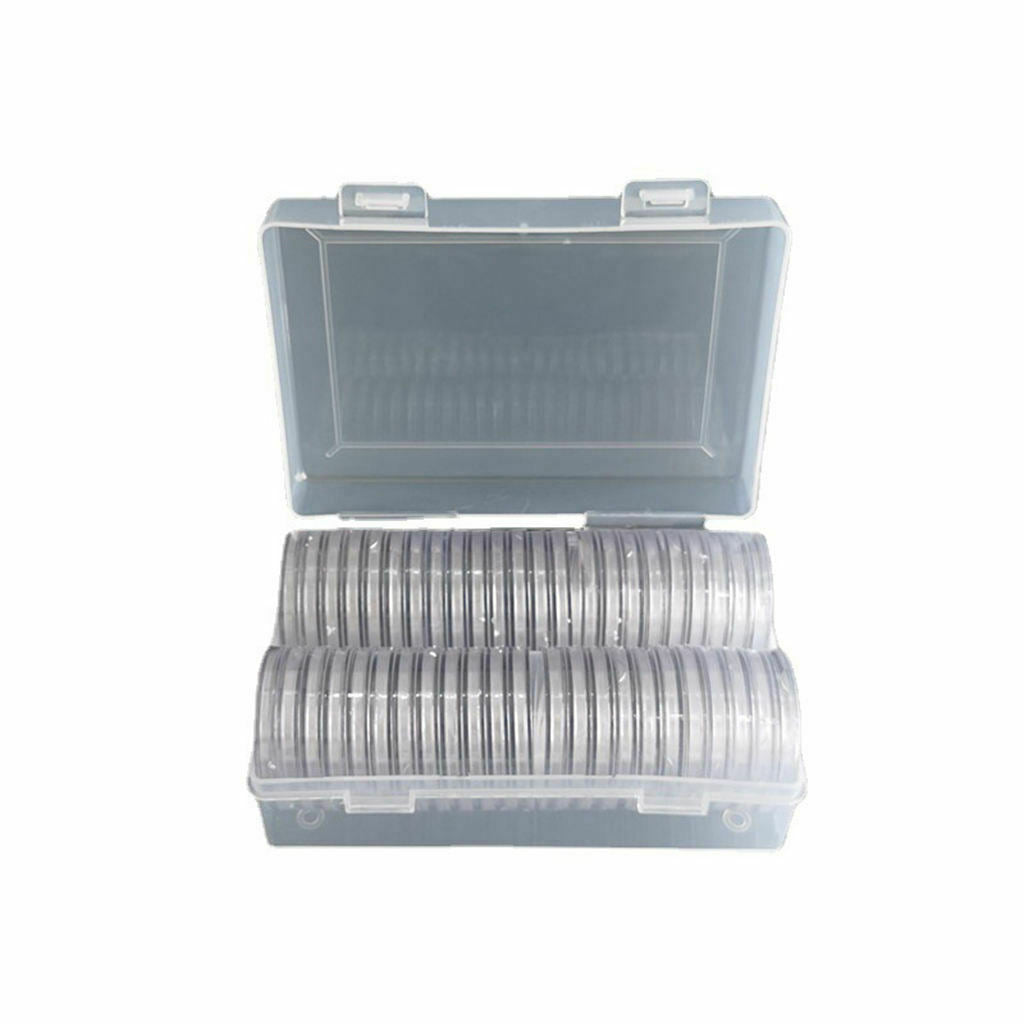 Plastic Coins Storage Box 50pcs 40mm Commemorative Coins Box Large Capacity