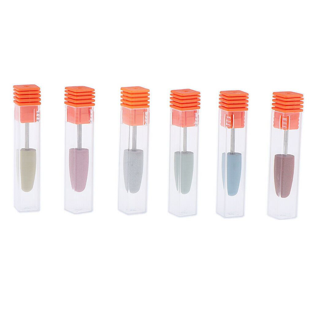 6pcs Silicone Polisher Grinder Nail Drill Bits For Electric Manicure Machine