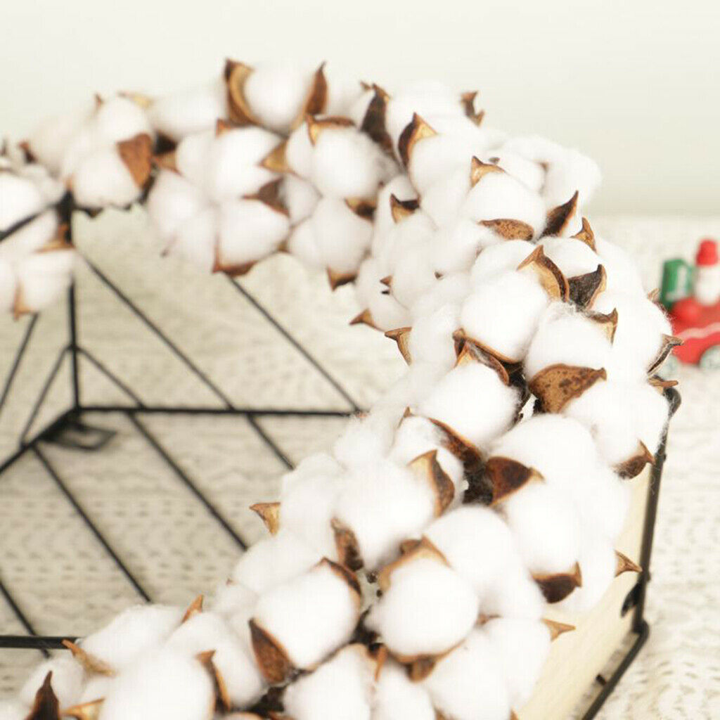 Cotton Wreath 16in Garland Door Farmhouse Wall Indoor Party Decor Photo Prop