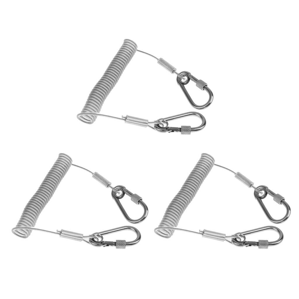 3x 1.6m Retractable Steel Wire Coiled