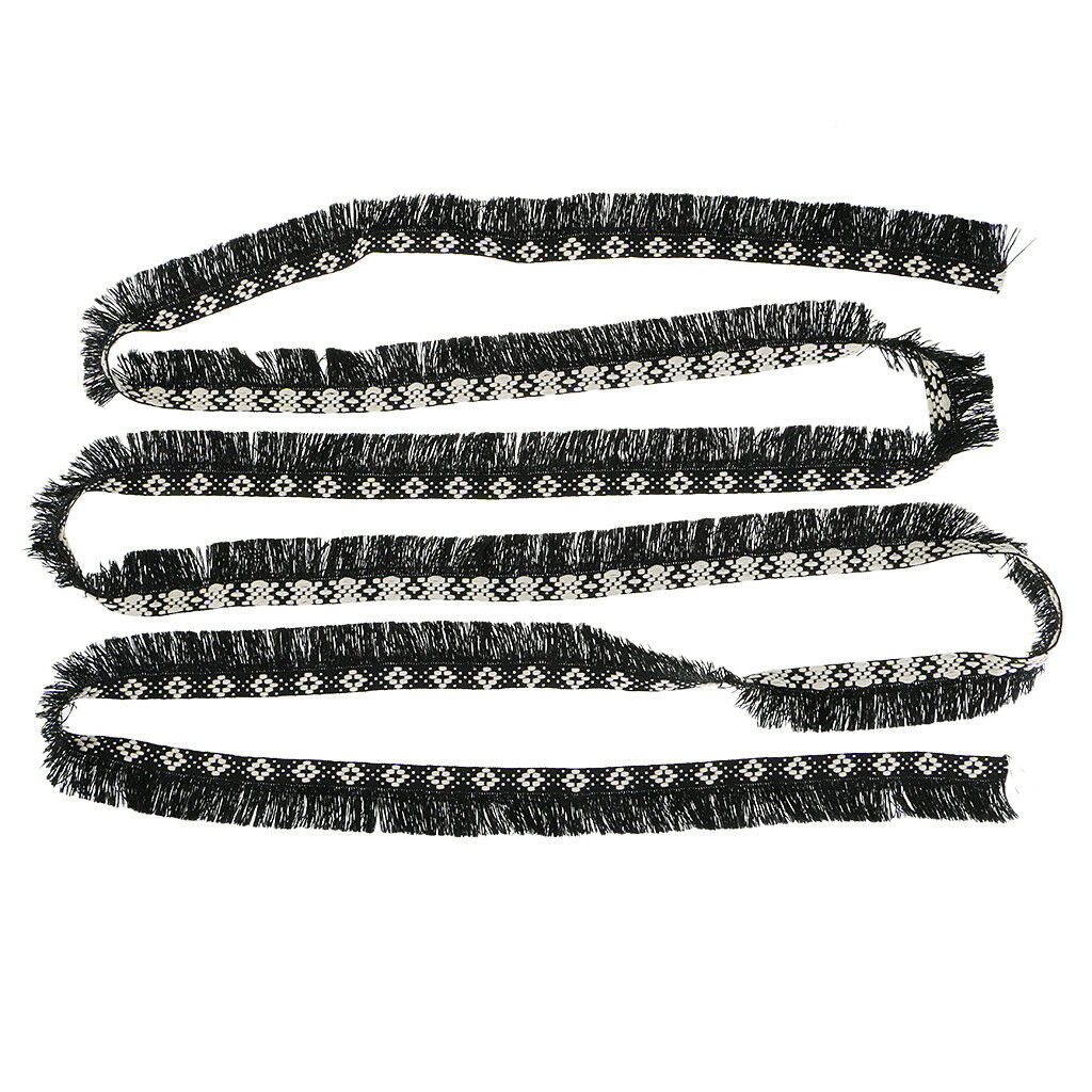 3 Yards Jacquard Ribbon Lace Trim Tassel Fringe Trim for DIY Cushion Curtain