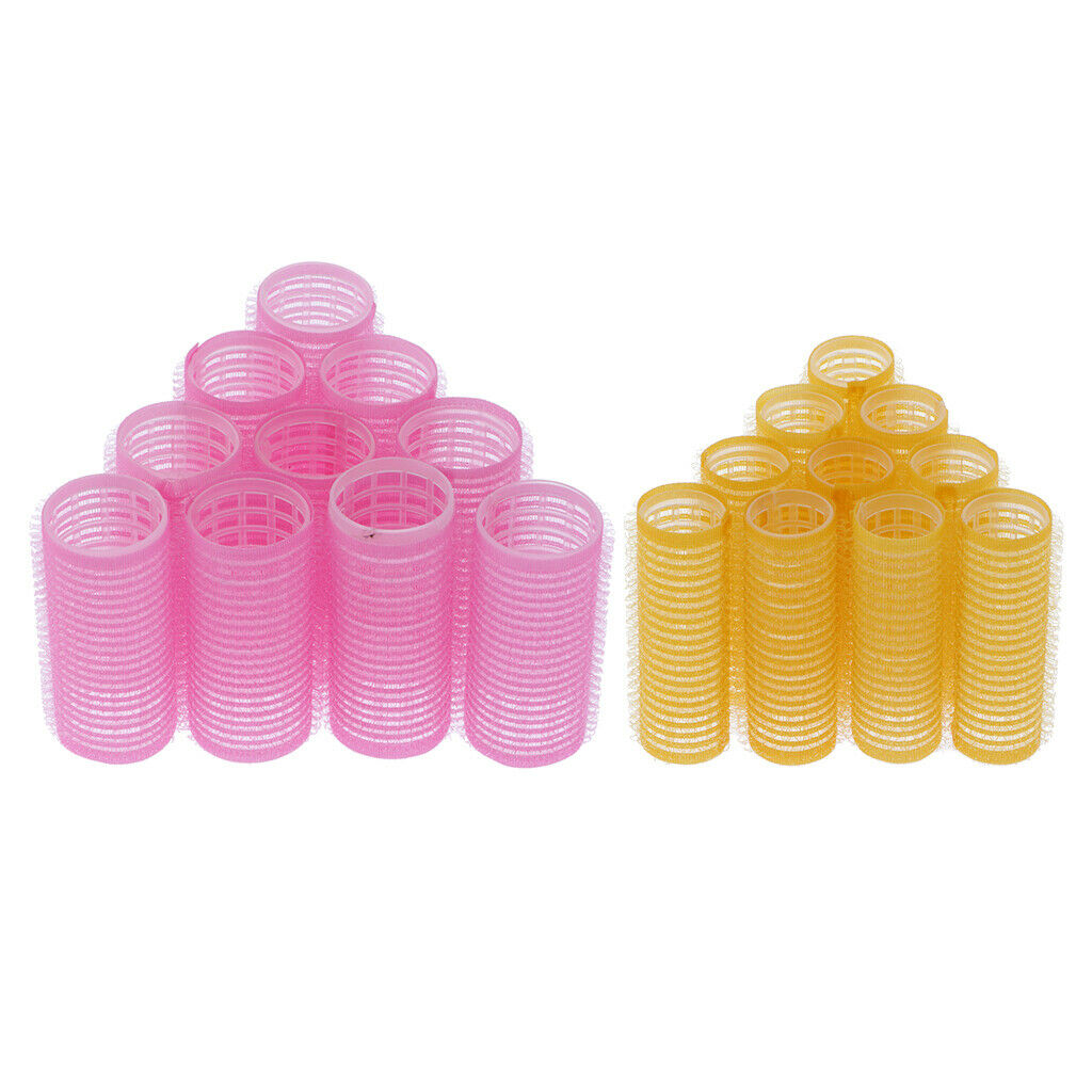 20x Plastic Hair Roller Curling Curls Sticky Styling Curlers for 28mm/20mm