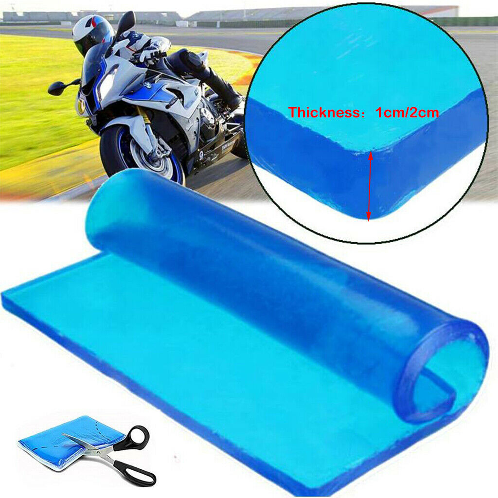 2x Motorbike Seat Gel Pad Shock Absorption Mat Comfortable Cushion, 0.4 Inch