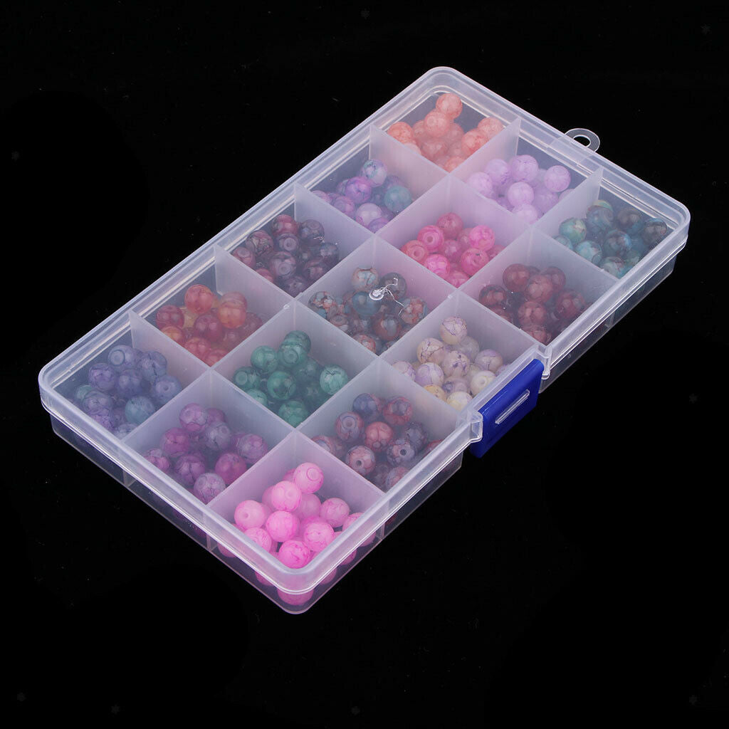 300Pcs 8mm Assorted Colors Crystal DIY Charms Baking Painted Beads DIY Bracelet