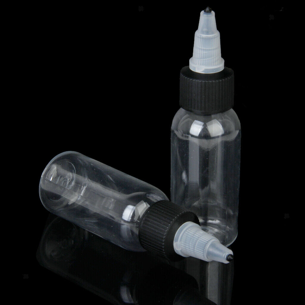 Lot 10PCs 30ml Clear PLASTIC EMPTY TOP  Pigment Supply
